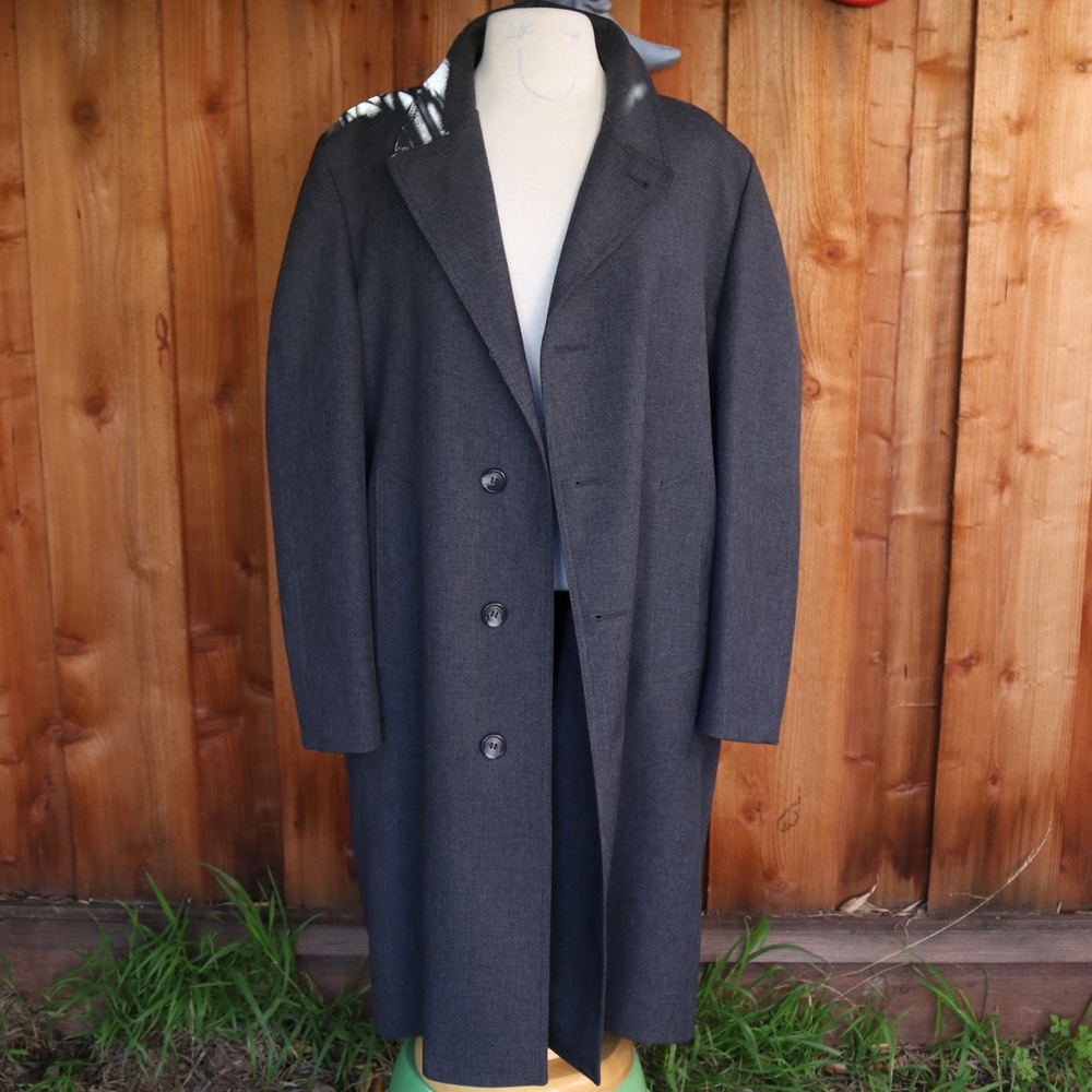 Vintage London Fog Maincoats Charcoal Grey Men's Coat With Removable Liner